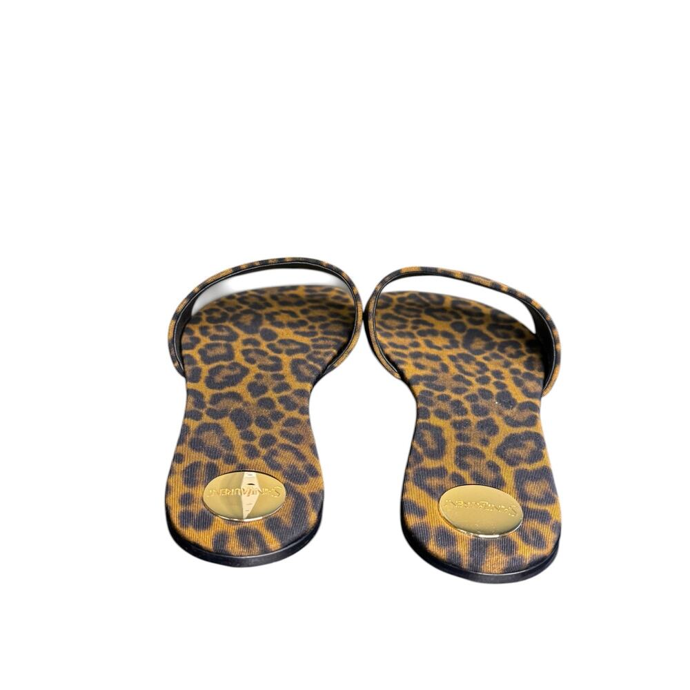 Saint Laurent NIB Carlyle Flat Slide in Leopard Size 39 - Picture 7 of 13